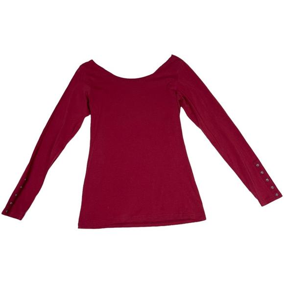 Matilda Jane Character Counts Shirt Maroon Long Sleeve Button Cuff Top Women's M - Picture 13 of 13